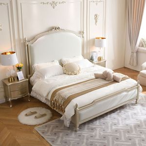 Meubles <span class=keywords><strong>de</strong></span> chambre à coucher personnalisés, design moderne et luxueux, <span class=keywords><strong>lit</strong></span> mural couleur champagne, chêne massif, double king size, tête <span class=keywords><strong>de</strong></span> <span class=keywords><strong>lit</strong></span> haute - Product Image 3
