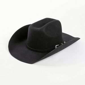 Autumn Winter New Fashion 100% Wool Felt Cowboy <b>Hat</b> Buckle Decorative Warped Wide Brim <b>for</b> Outdoor Fishing Travel Warm Adults - Product Image 2