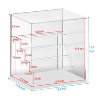 Vitrine d'exposition en acrylique avec éclairage LED et porte magnétique, présentoir de bureau pour mini figurines de collection