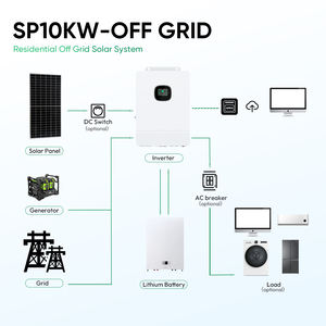 Sunpal 미국 표준 태양열 하이브리드 시스템 6kW 10kW 12kva 가정용 배터리 저장 기능이있는 오프로드 태양 광 시스템 - Product Image 2