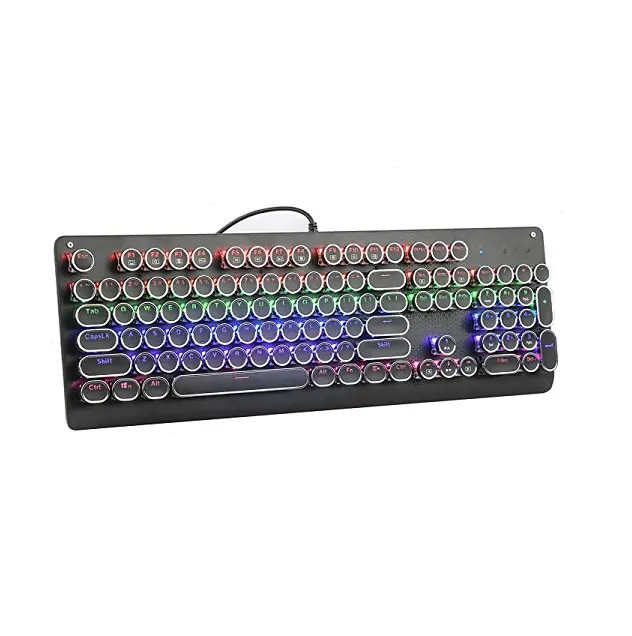 E-YOOSO K600 blue switch 104 Keys led backlit typewriter keyboard retro pc gamer mechanical gaming keyboard