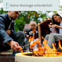 Brasero portable en acier inoxydable blanc de 55 cm pour feu de bois, avec parapluie de protection et couvercle de sécurité, 50000-74999 BTU