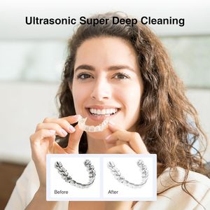 45KHz Tần số cao làm sạch thiết bị 200ml nhỏ cầm tay UV hàm răng giả và niềng răng đồ trang sức siêu âm sạch hơn - Product Image 6