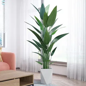 Factory Direct Sales High Quality Large Artificial Plant Trees Europe Style Plastic Sago Leaf for Hotel and Villa Use