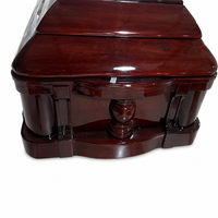 Ataúd de Estilo Americano de Lujo con Tapa Dividida de Madera, de Alta Calidad, Directo de Fábrica Qianrui, para Funerarias