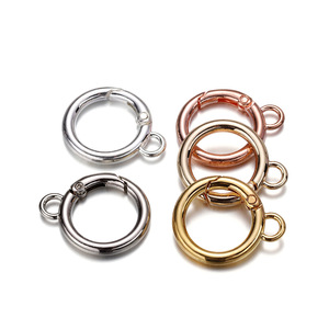 Metal Spring Open <b>Key</b> <b>Ring</b> Zinc Alloy Round Keychain Strong DIY Bag Accessories Gold Silver Rose Gold Mixed Colors - Product Image 1