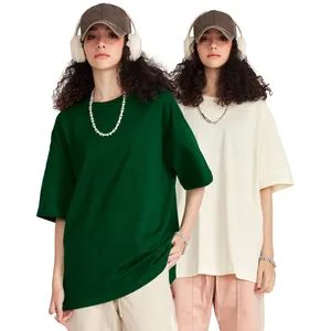 High Quality 260g Tshirt Supplier O-Neck Heavy Cotton Short Sleeve Plain Blank T-Shirt Femme Plus Size Women's T-Shirts