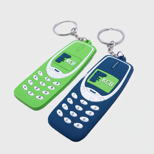 Custom Shaped Soft PVC Rubber Phone Keychain Promotional Key Holder Carabiner Unique Design for Car & Home Use PVC Key Chain