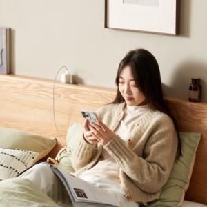 Cadre de lit en bois massif de chêne minimaliste K7011 <span class=keywords><strong>Gorange</strong></span>, meubles de chambre à coucher, couleur noyer naturel et noir, King & Queen - Product Image 5