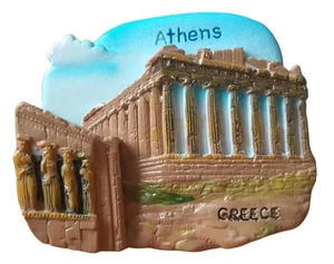 Aimant de réfrigérateur souvenir en résine 3D, Palais d'Athènes grec, artisanat en résine - Product Image 3
