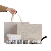 Service à thé en céramique artisanal argenté et gaufré, élégant et luxueux, idéal pour le thé Kung Fu, comprenant une théière et 4 tasses pour la cérémonie du thé