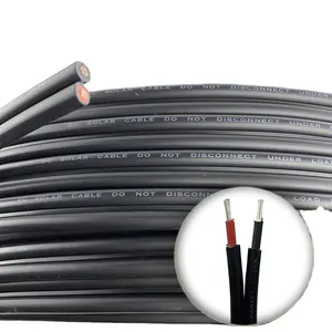 PNTECH High Quality Black Red Battery Twin Core 2x6.0mm2 4mm2 10mm2 Dc Solar Copper Electric Wire Cable