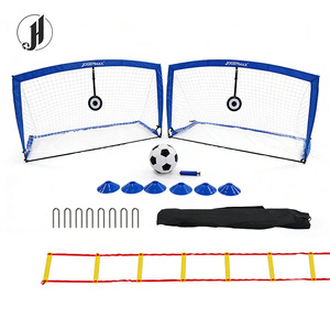 Kit de but de football portable complet, filets de football pliables pour l'entraînement en extérieur, en intérieur, à l'école, dans la cour, jouets sportifs pour enfants - Product Image 5