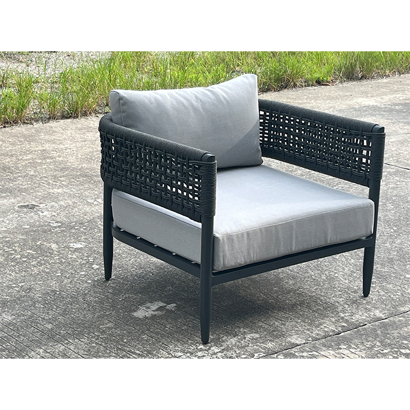 Rope furniture sofa Mixed outdoor aluminum casting patio sofa waterproof stain-proof garden sofa
