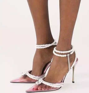 Dropshipping: Zapatos de Tacón de Lujo para Mujer, Modelo Talon Pour Femme, con Punta Cubierta y Lazo de Cristal, Última Moda 2025 - Product Image 4