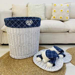 Natural Wicker <strong>Laundry</strong> <strong>Basket</strong> Set Eco-Friendly Durable Strong Plush Toy Decoration Lid 4pcs Removable Liner for <strong>Children</strong> Daily - Product Image 3