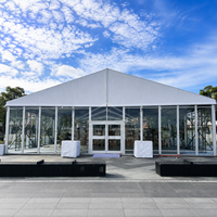Carpa para Eventos con Paredes de Vidrio, Estructura de Aluminio de Gran Envergadura con Techo de PVC para Exposiciones, Salas de Exhibición, Hostelería y Eventos Comerciales