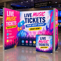 Afficheur lumineux mince personnalisable de grande taille avec écran remplaçable et rétroéclairé, facile à installer, pour billets de festival de musique, vente en gros