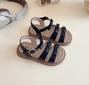 Summer New Girls' Open-Toe <b>Sandals</b> With Bow Soft Sole Beach Shoes for Toddlers and Kids - Product Image 3