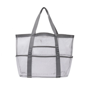 Mới lưới túi nylon mua sắm lưới Tote Túi tái chế lưới túi bãi biển - Product Image 1