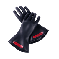 Guantes Aislantes de Goma Eléctrica Clase 0 1000v CA, Certificación IEC 60903, Guantes de Goma Natural para Electricistas, MOQ Bajo