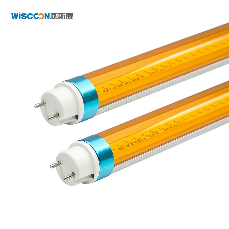 Wiscoon UV ฟรีหลอดไฟ LED สีเหลือง T8 600มม. 900มม. 1200มม. 1500มม