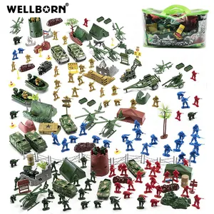 230Pcs Militaire Speelgoed Set Met Soldaten, Voertuigen, Vliegtuigen, Boten & Play Mat Army Base Speelgoed