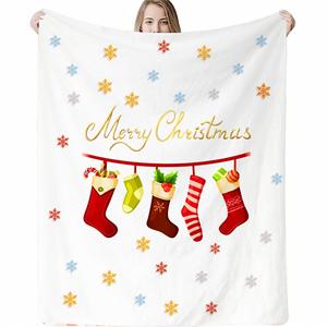 Couverture en flanelle polaire imprimée pour Noël, vente chaude 2025, couverture de canapé, couverture personnalisée - Product Image 3