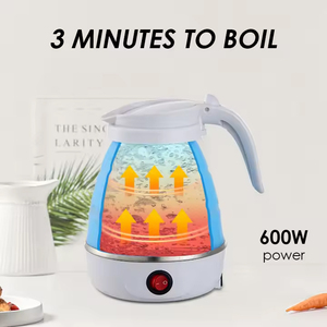 Portable 600ML Mini Tea <b>Kettle</b> Foldable Silicone Design <b>Temperature</b> <b>Control</b> Hotel Home Use Travel Friendly Keep-Warm Portable El - Product Image 5