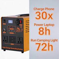 Station d'alimentation portable 600W 600 Watt 1200Wh avec panneaux solaires, mini système d'énergie solaire tout-en-un pour onduleur et batterie solaires