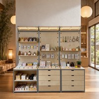 Présentoir Commercial, Vitrine Multi-niveaux en Panneau Marin, Meuble à Tiroirs, Étagère de Rangement