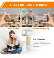 Bombilla LED G9 de 6W y 850LM, Regulable, Material Cerámico+PC, 220-240V, 2700-6500K, 2835SMD, Luz LED Tipo Maíz, Reemplazo de Lámpara Halógena