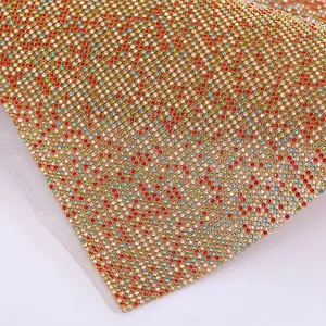 3MM Aluminum Rhinestone Mesh Bling Bling Crystal Mesh Fabric 45 120 Diamond Rhinestone For Garment