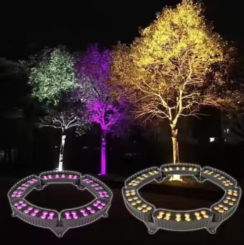 Color Changing Tree Light 12W RGB IP65 Waterproof Outdoor Ring Lamp for Garden Landscape Spot Lighting