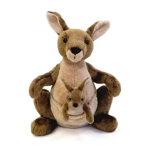 Plush kangaroo with baby stuffed animal soft kangaroo custom stuffed and plush kangaroo toy