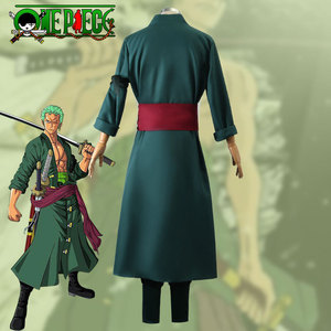 Disfraz de Cosplay para Hombre Adulto, <span class=keywords><strong>Kimono</strong></span> de Anime, Túnica de Zoro, Uniforme, Atuendo de Halloween <span class=keywords><strong>con</strong></span> Pendientes para Comic <span class=keywords><strong>Con</strong></span> - Product Image 3