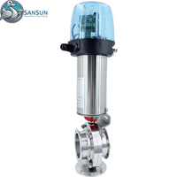 Systèmes de refroidissement liquide pour centres de données, vanne papillon pneumatique en acier inoxydable à trois colliers avec C-TOP