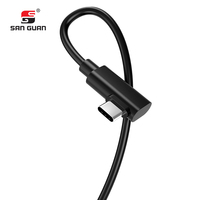 Produsen penjualan terlaris panjang 5M 16,4 kaki tanpa penundaan kiri kanan siku 90 derajat kabel USB C