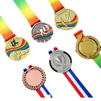 Personalización al por Mayor de Medallas 3D de Aleación de Zinc en Blanco, Económicas, Impresas con UV, para Maratón, Carreras y Deportes Escolares