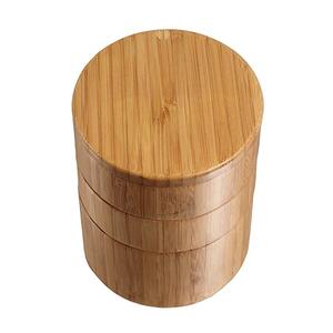 Boîte <span class=keywords><strong>à</strong></span> <span class=keywords><strong>sel</strong></span> triple en bambou OEM 2021, boîte de rangement en bambou <span class=keywords><strong>à</strong></span> trois niveaux avec couvercles pivotants magnétiques - Product Image 4