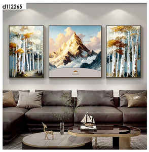 Cuadro decorativo de pared <span class=keywords><strong>con</strong></span> textura de pintura al óleo de paisaje, <span class=keywords><strong>con</strong></span> textura de cuero impresa en UV estereoscópica en 3D. - Product Image 5
