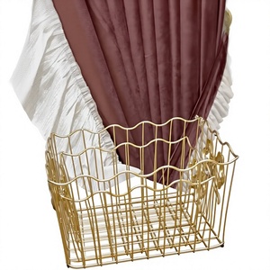 Panier à fruits en métal de luxe avec nœud décoratif, panier de rangement ouvert en fil métallique pour cuisine, table à manger, décoration intérieure - Product Image 6