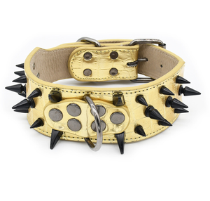 Großhandel Spiked Leder Hunde halsband Leder Eavy Duty gepolstert und verstellbar für große und XL-Rassen - Product Image 3