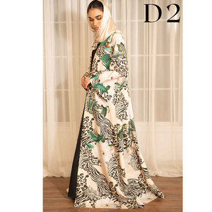 Women Modest Abaya Long Sleeve Animal Print Maxi Dress Lightweight Polyester Loose Fit Daily Wear Middle East Style Daily Wear - Product Image 1