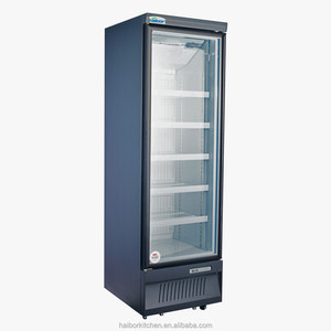 Congélateur de présentation de crème glacée commercial à porte battante simple, dégivrage automatique direct, éclairage LED, réfrigérateur vertical pour aliments congelés - Product Image 1