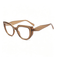 Lunettes rétro anti-lumière bleue style œil de chat SM22014 - Monture légère en PC avec verres en résine transparente pour hommes et femmes (7 couleurs)