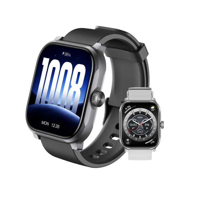 Runmefit WATCH 2 Lite Smart Watch Voice Assistant Answer Calls Sleep Tracker Square TFT Display Silica Gel Band IP68 Waterproof