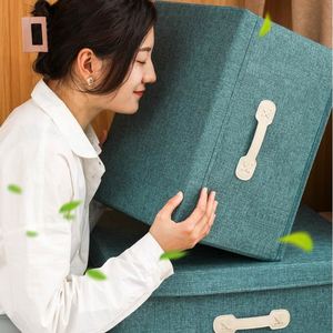Foldable Wardrobe Organizer Bin Cotton Linen Storage <b>Box</b> for Clothes Toys <b>Book</b> - Product Image 5