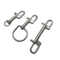 Accessoires de plongée de qualité supérieure 65-115mm en acier inoxydable à double extrémité Mousqueton à mousqueton