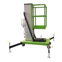 Plateforme élévatrice mobile manuelle à mât unique en alliage d'aluminium de 6m à 12m pour extérieur, élévateur hydraulique à échelle